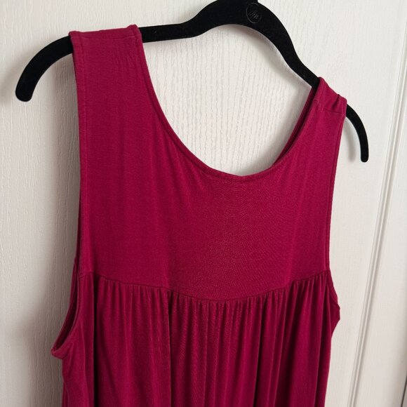 Anthropologie Saturday Sunday Shanna Tiered Jersey Tunic Dress Berry Size M - Picture 8 of 11